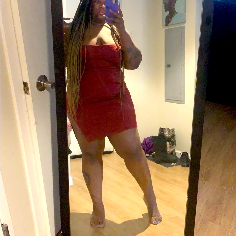 Womens high spilt mini dress